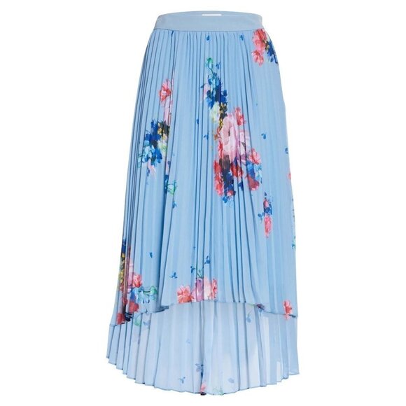TED BAKER HARRPA Raspberry Ripple Pleated Midi Skirt - Picture 5 of 9